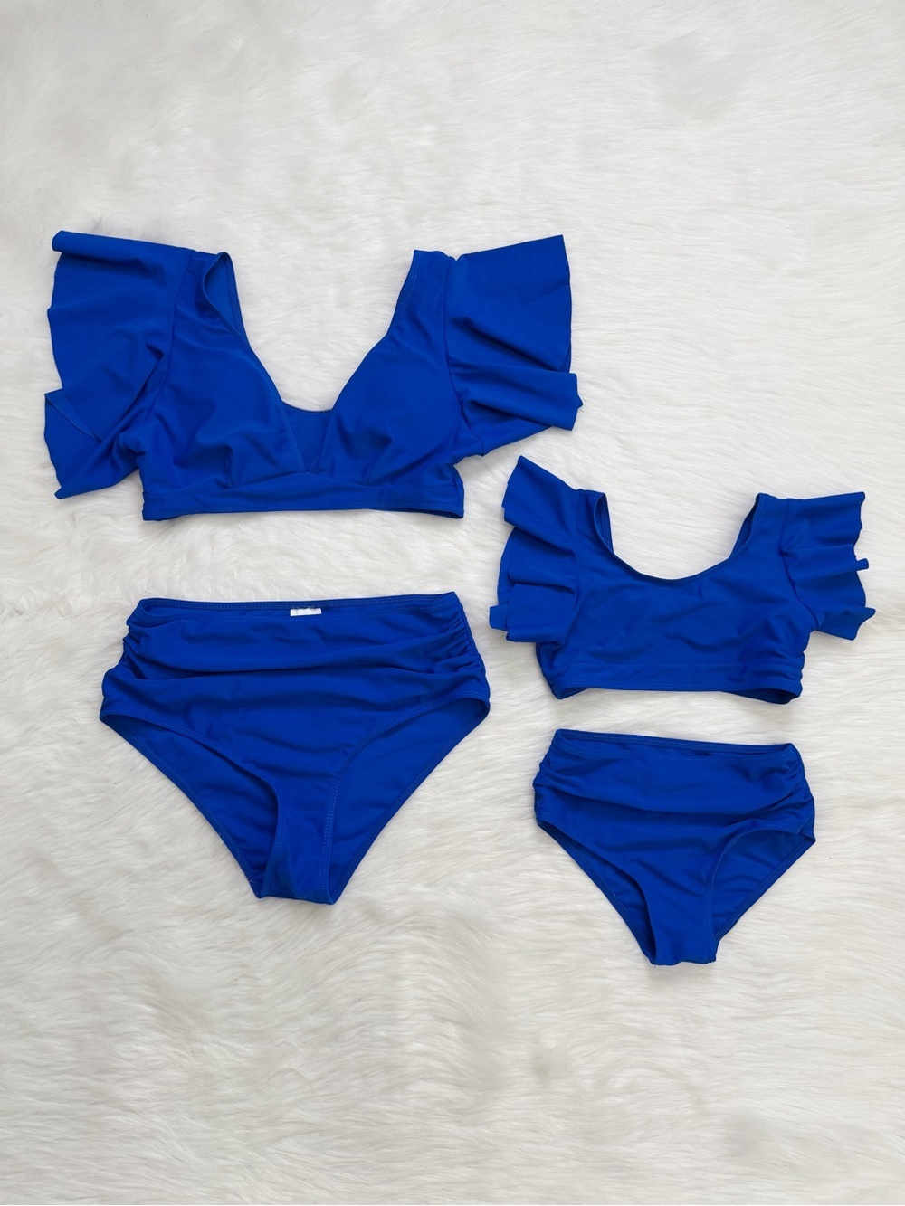 Patpat Mom and Me Matching Blue Two Pieces Swimsuit, Small and Toddler Girl 5